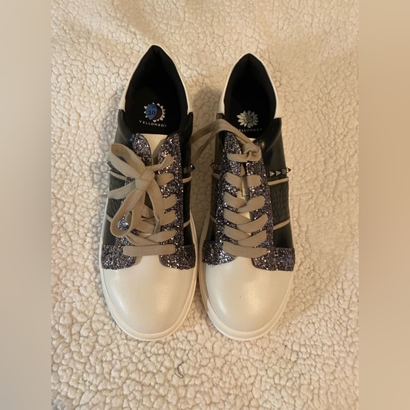 Yellow Box Shoes - Yellow Box Women's Glitter Black and White Sneakers